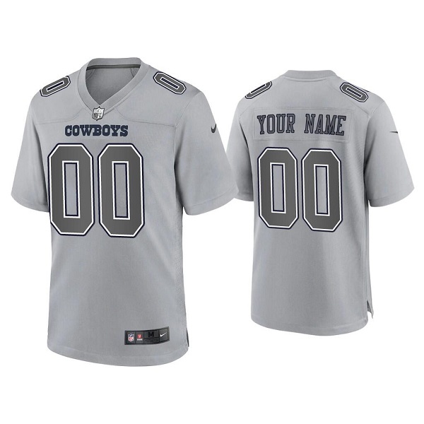 Men's Dallas Cowboys Active Player custom Gray Atmosphere Fashion Stitched Game Jersey